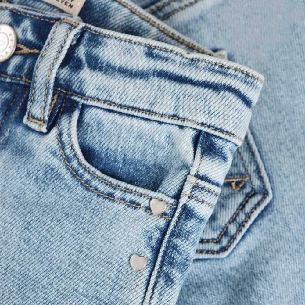 Daily7 Jeans Wide Fit Studs Blue Denim