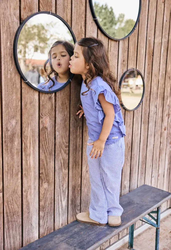 Daily7 Pants Wide Striped Lolite