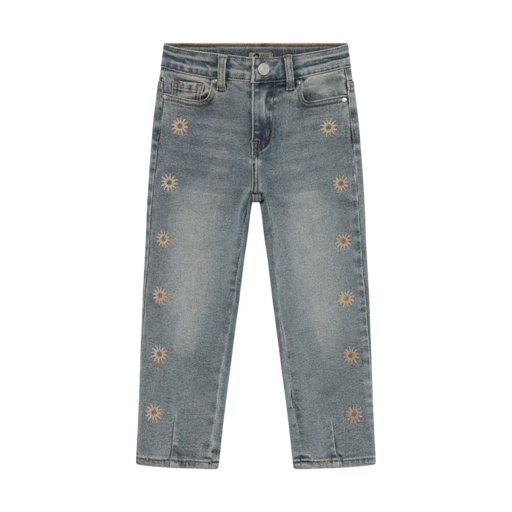 Daily7 Jeans Mom Fit Embroidery Used Medium Denim