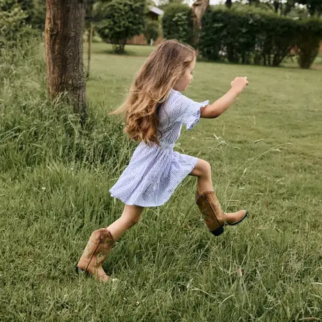 Daily7 Dress Stripe Ruffle Lolite