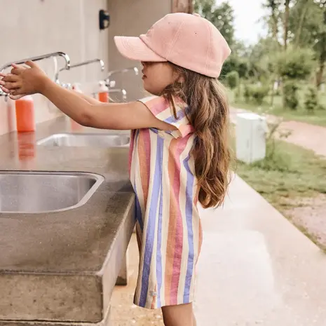 Daily7 Dress Striped Heather Rose