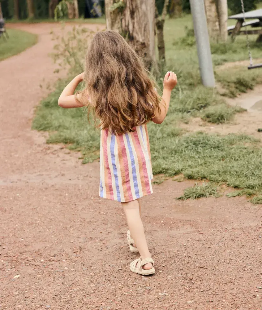 Daily7 Dress Striped Heather Rose