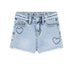 Daily7 Jeans Shorts Heart Blue Denim