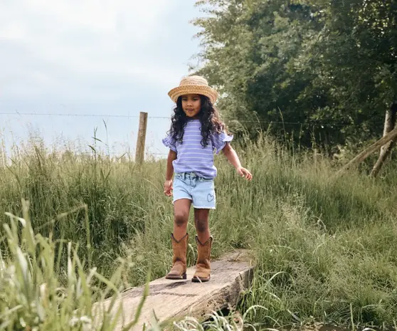 Daily7 Jeans Shorts Heart Blue Denim