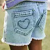 Daily7 Jeans Shorts Heart Blue Denim