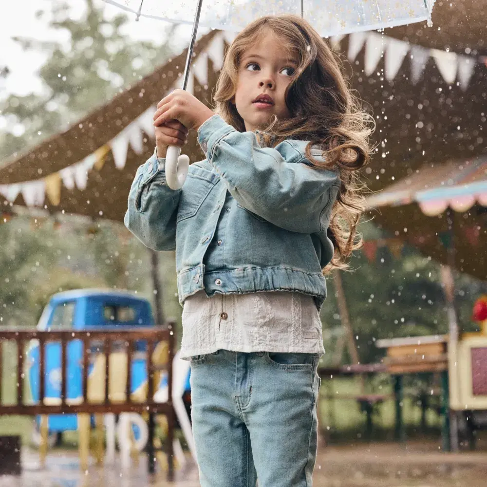 Daily7 Jeans Flared Fit Bow Medium Blue Denim