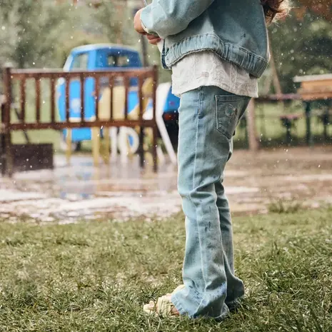 Daily7 Jeans Flared Fit Bow Medium Blue Denim