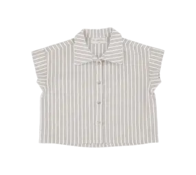 The littlecuties Blouse Fine Stripe Taupe