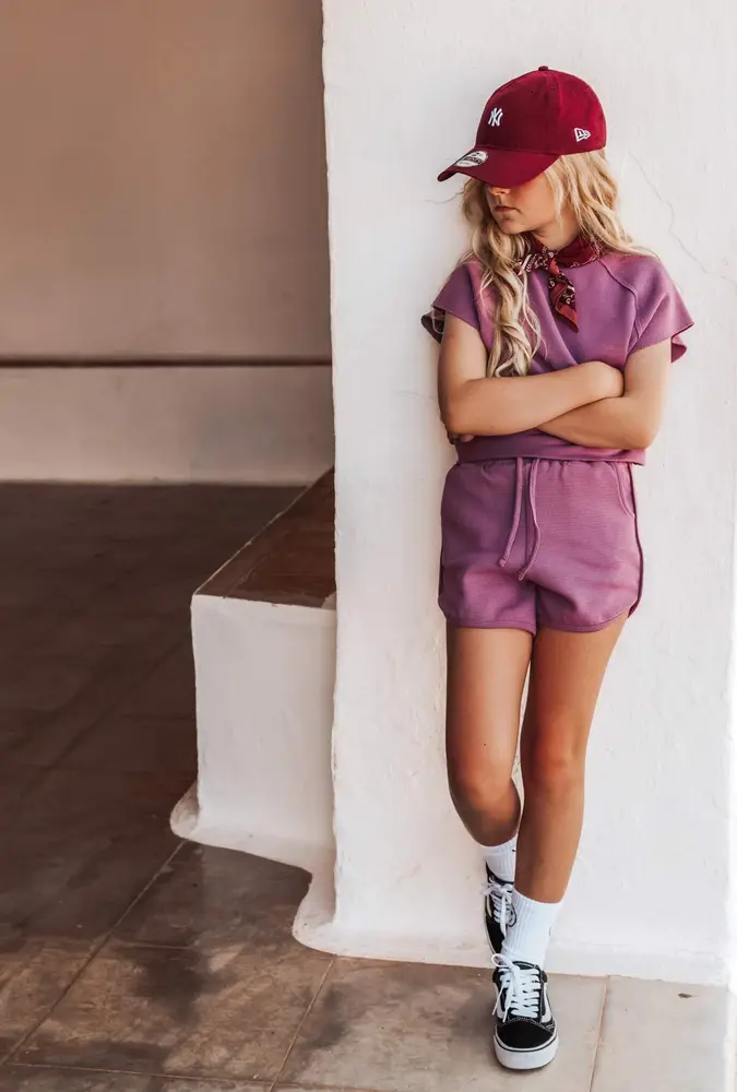 The littlecuties Short Ruffle Bowie Old Lilac