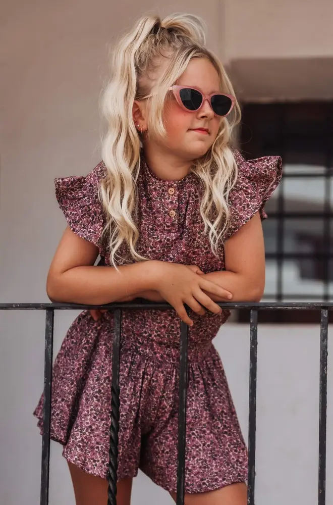 The littlecuties Short Lila Flowers Mauve