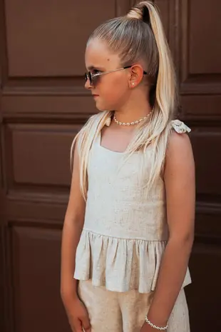 The littlecuties Top Bow Peach Natural