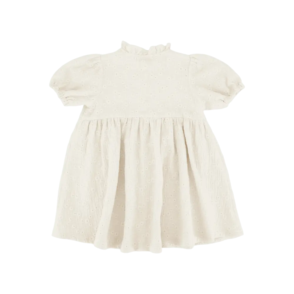 The littlecuties Jurk Vayana Flowers Ecru