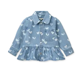 Liewood Kenza Denim Overshirt Sweethearts Light Blue Denim