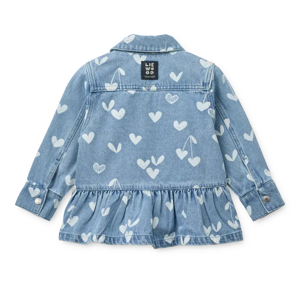 Liewood Kenza Denim Overshirt Sweethearts Light Blue Denim
