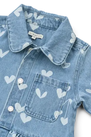 Liewood Kenza Denim Overshirt Sweethearts Light Blue Denim