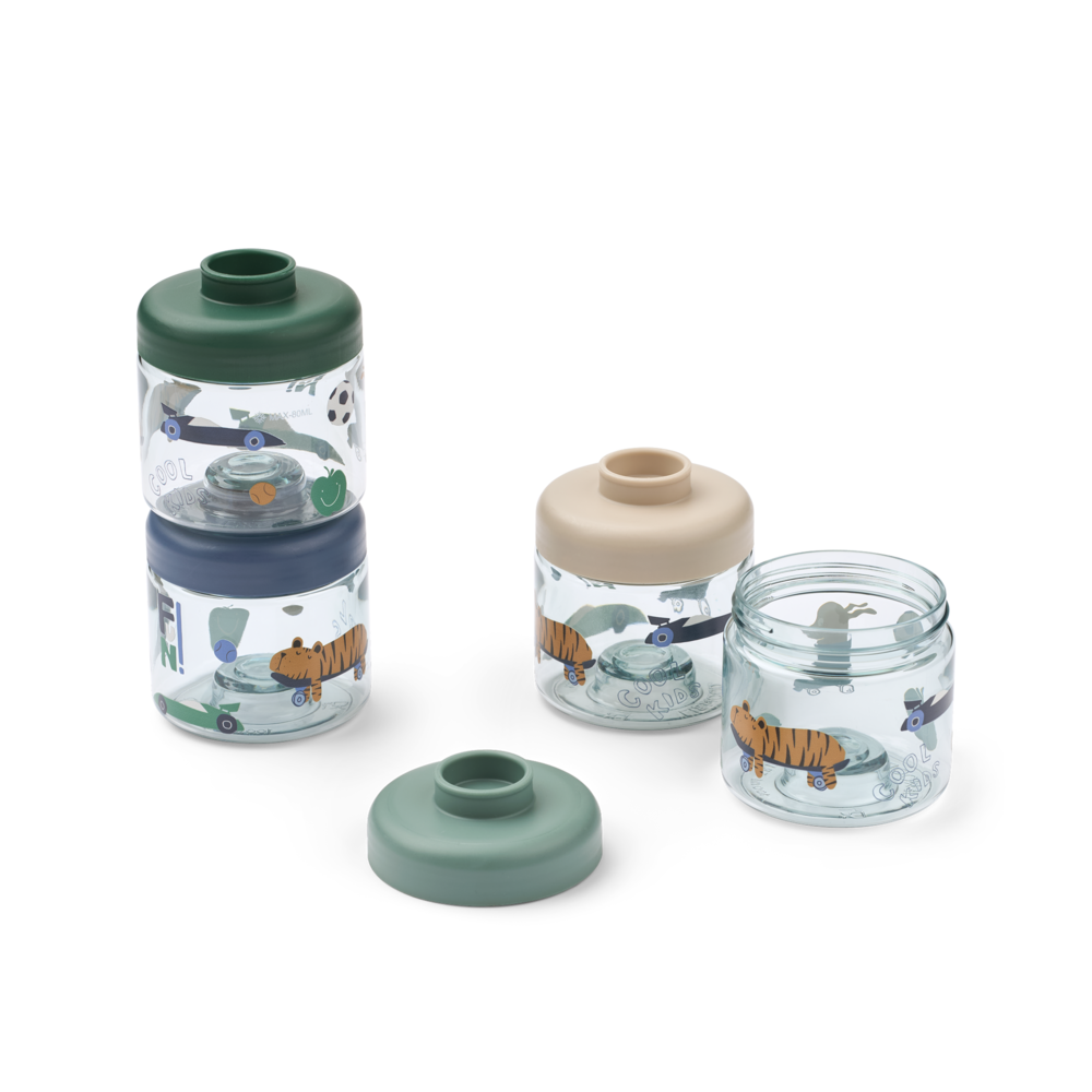 Liewood Food Tritan Box Dominique 100 ml Fun Beach Blue 4-pack