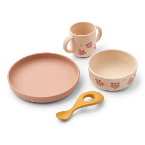 Liewood Vivi Siliconen Servies Set Butterfly Apple Blossom