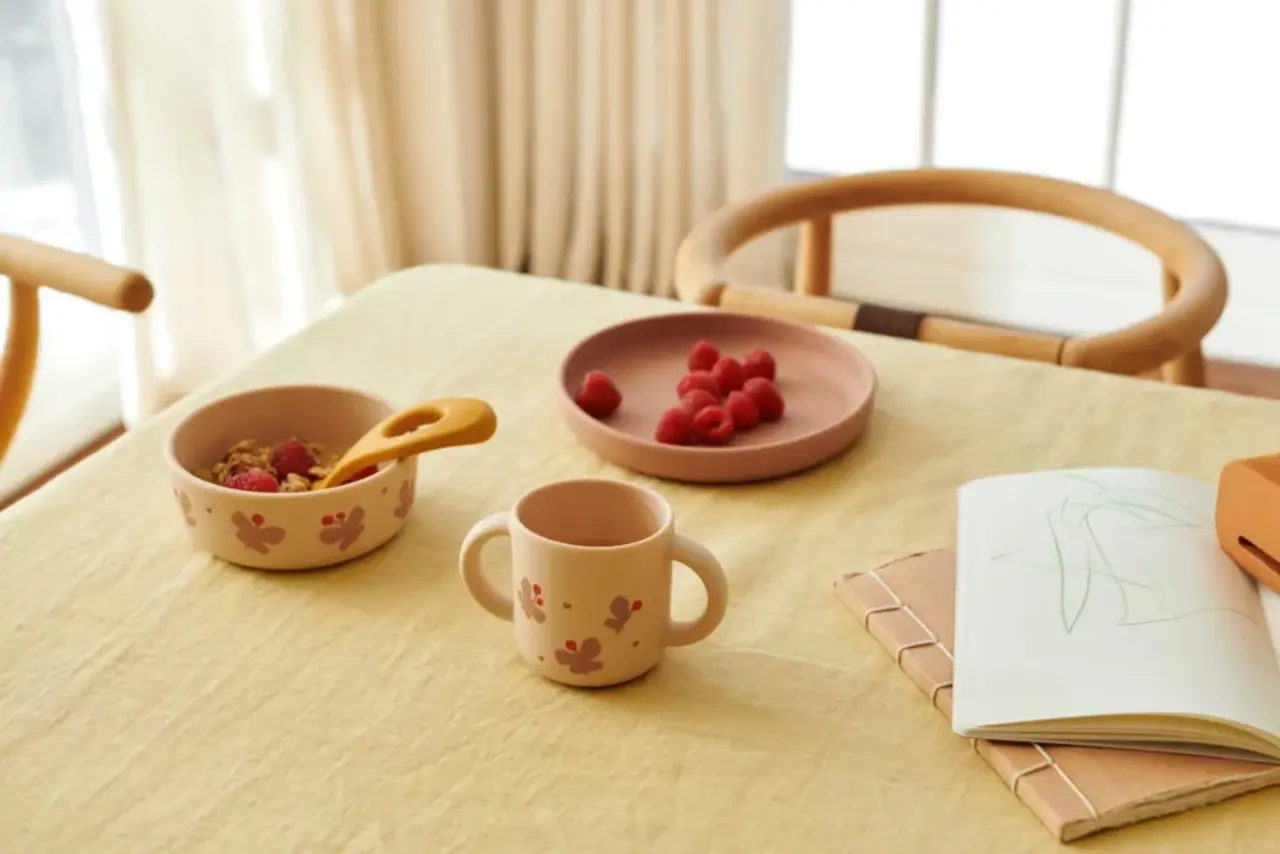 Liewood Vivi Siliconen Servies Set Butterfly Apple Blossom