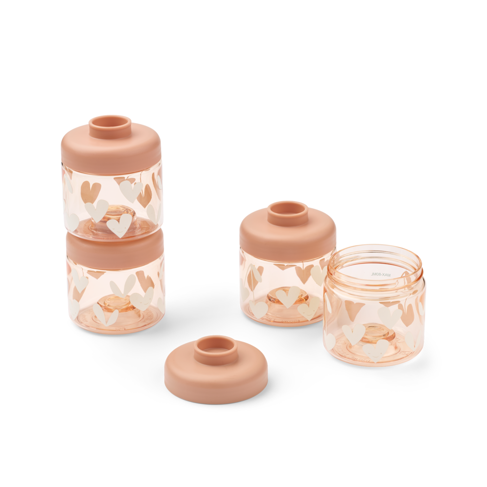 Liewood Food Tritan Box Dominique 100 ml Sweethearts Pale Tuscany 4-pack