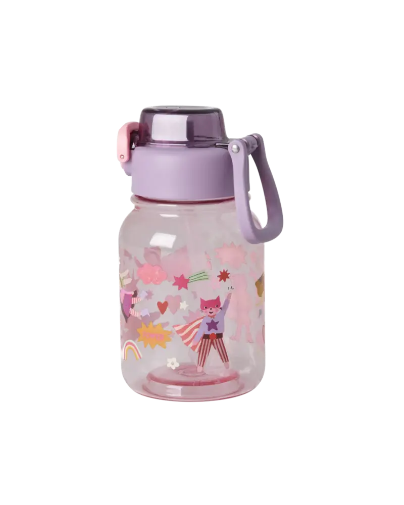 Rice Groot Tritan Drinkfles - Roze - Hero Print