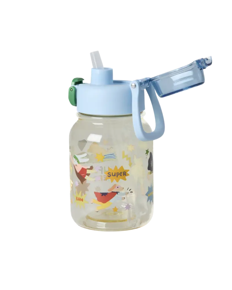 Rice Groot Tritan Drinkfles - Blauw - Hero Print