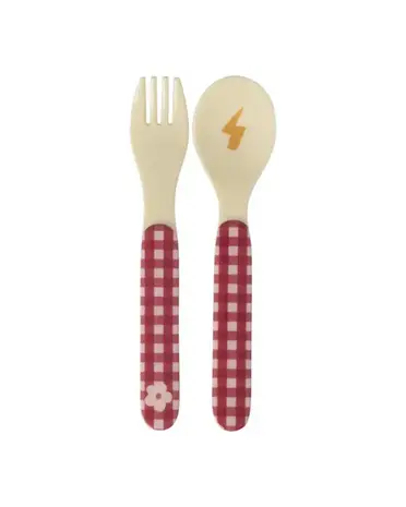 Rice Melamine Lepel en Vork - Hero Roze Rice Melamine Lepel en Vork - Hero Roze