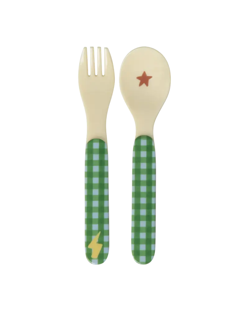 Rice Melamine Lepel en Vork - Hero Groen Rice Melamine Lepel en Vork - Hero Groen