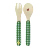 Rice Baby lepel en vork - Groen - Hero Print