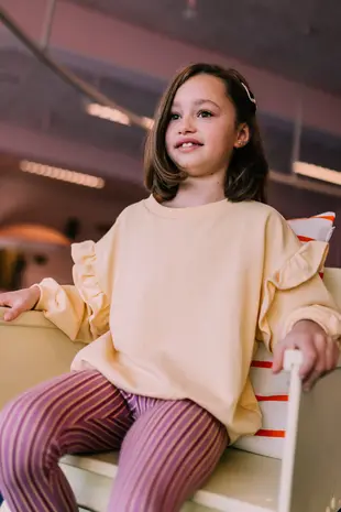 Jacky Sue Lois Ruffle Sweater Pastel Yellow Jacky Sue Lois Ruffle Sweater Pastel Yellow