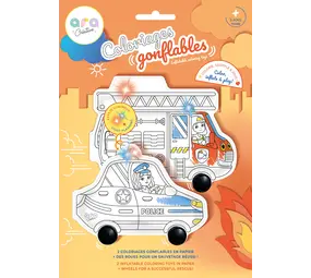 Ara Creative Opblaasbare Kleurplaat Brandweer & Politie LED + Wielen