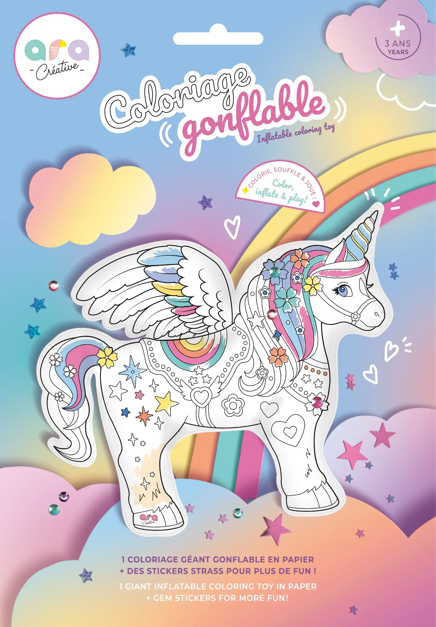 Opblaasbare Kleurplaat Giga Unicorn afbeelding