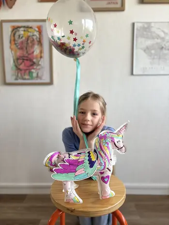 Ara Creative Opblaasbare Kleurplaat Giga Unicorn