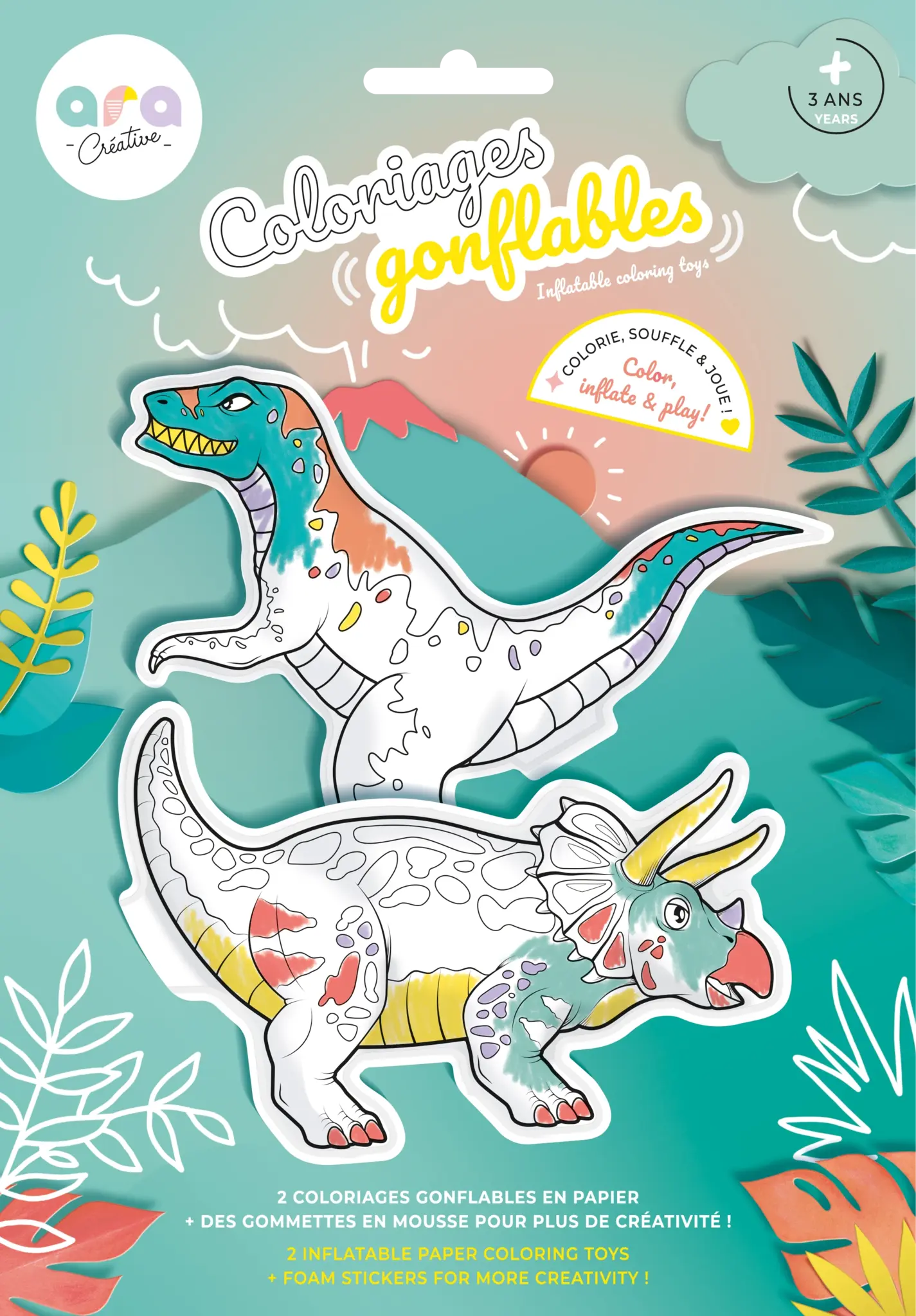 Opblaasbare Kleurplaat Dino's afbeelding
