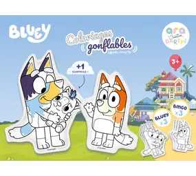 Ara Creative Opblaasbare Kleurplaat Bluey Party Pack
