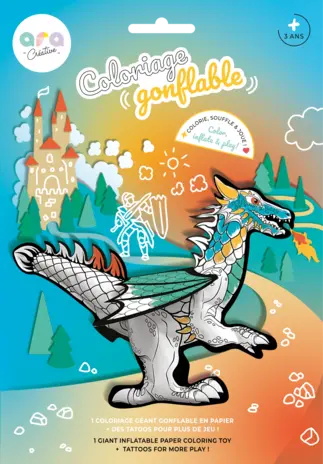 Ara Creative Opblaasbare Kleurplaat Giga Draak + Tattoos