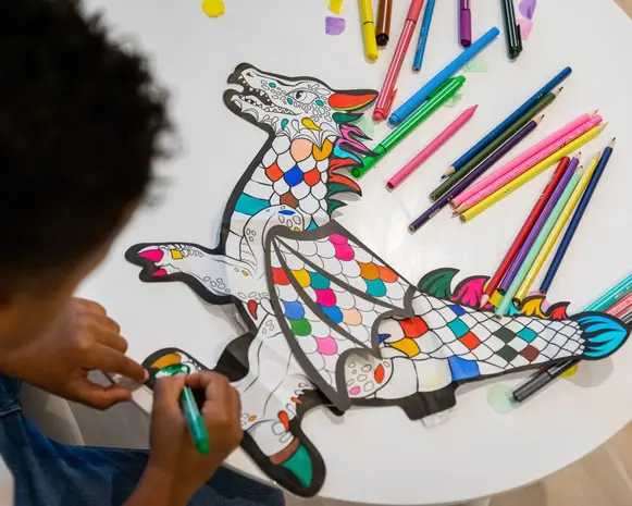 Ara Creative Opblaasbare Kleurplaat Giga Draak + Tattoos