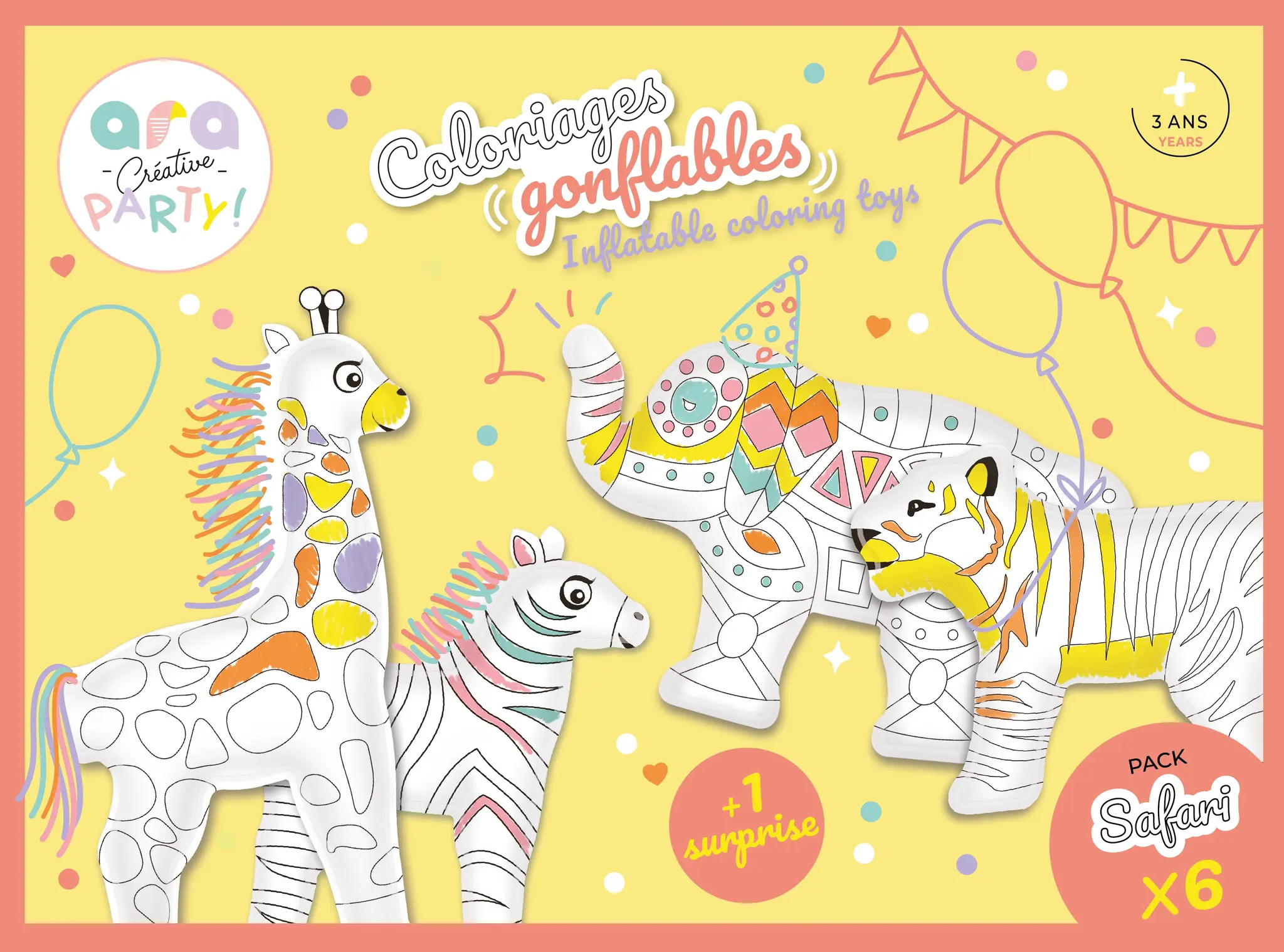 Opblaasbare Kleurplaat Safari Party Pack afbeelding