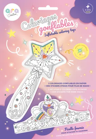 Ara Creative Opblaasbare Kleurplaat Toverstaf & Kroon LED