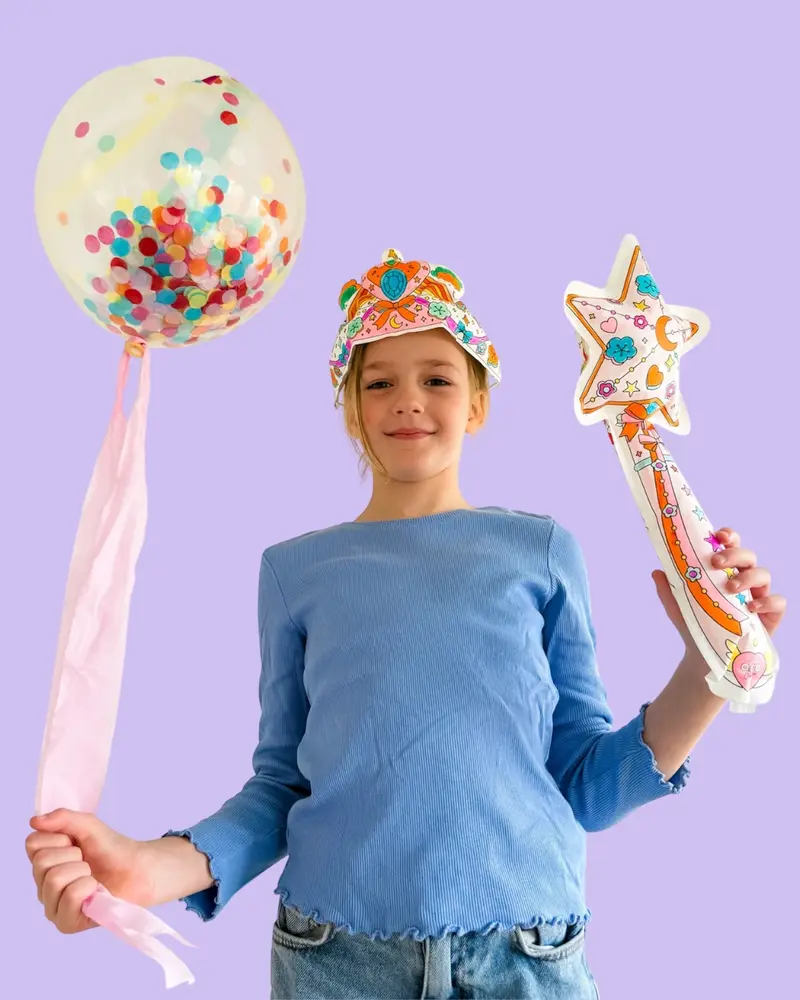 Ara Creative Opblaasbare Kleurplaat Toverstaf & Kroon LED