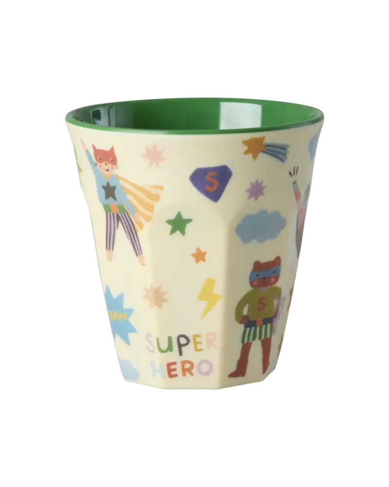 Rice Melamine Beker - Medium - Hero Groen Rice Melamine Beker - Medium - Hero Groen