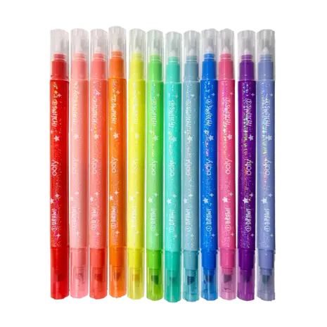 OOLY Switch-Eroo! Sparkle Glittery Color Changing Markers 12-pack