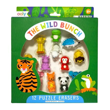 OOLY The Wild Bunch Puzzle Erasers 12-pack