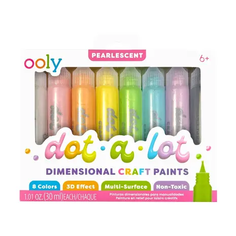 OOLY Dot-A-Lot: Dimensional Craft Paint - Pearlescent 8-pack