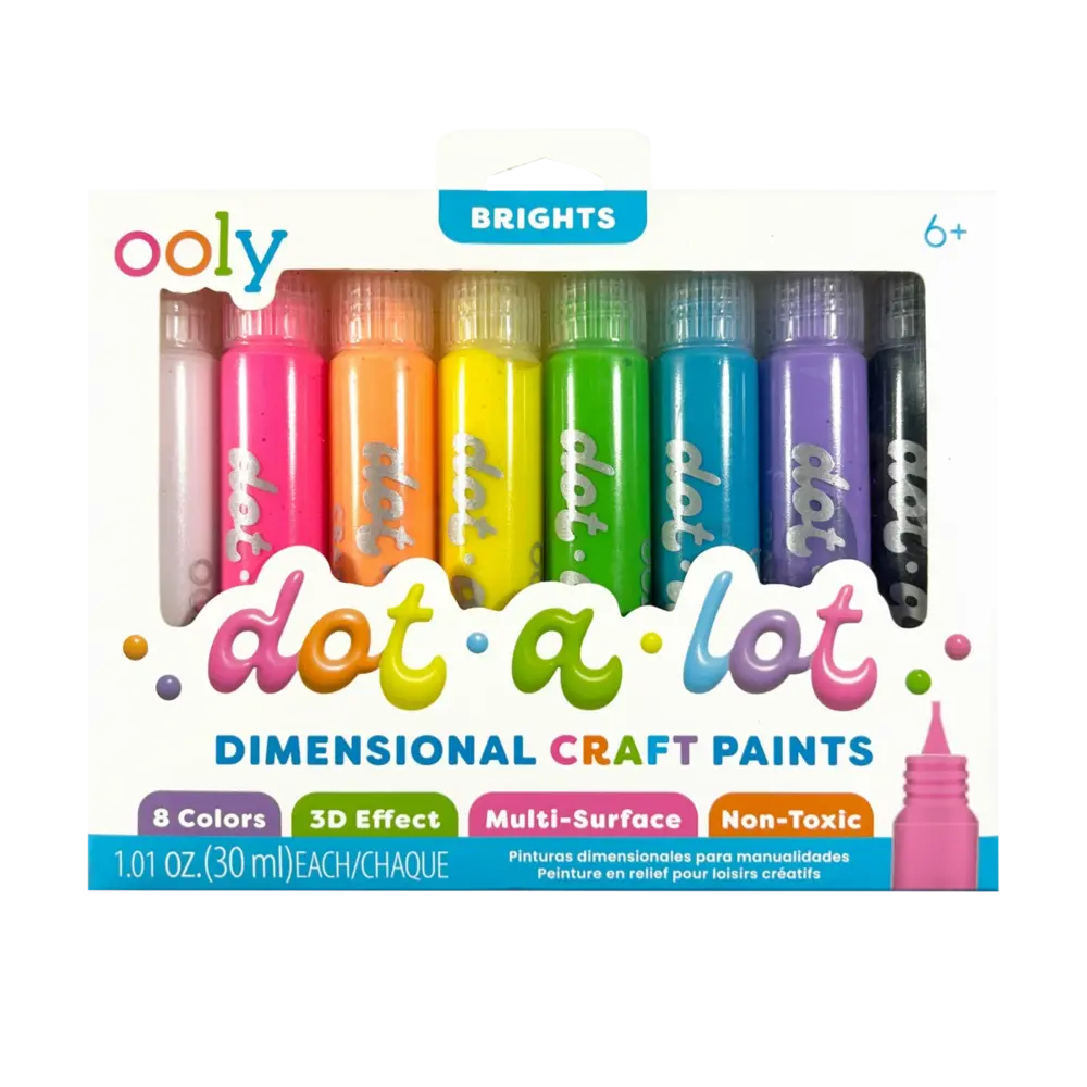 OOLY Dot-A-Lot: Dimensional Craft Paint - Bright 8-pack