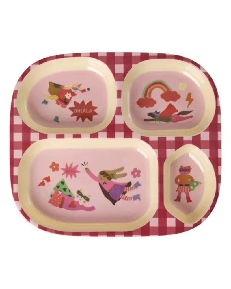 Rice Melamine Vakjesbord - Hero Roze