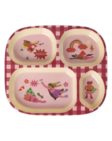 Rice Melamine Vakjesbord - Hero Roze