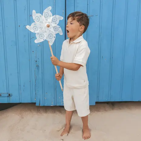 Your Wishes Casual Polo Stamped Palms White Swan