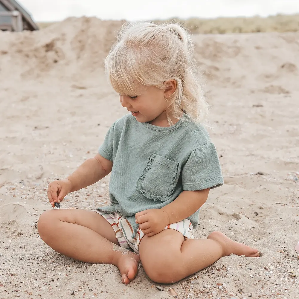 Your Wishes Shirt Front Tie Textured Jersey Ocean