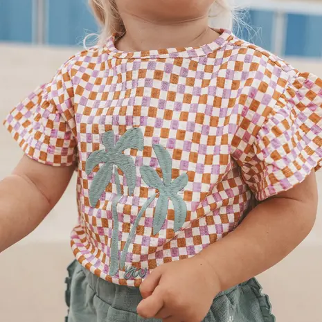 Your Wishes Shirt Ruffle Mini Check Multicolor