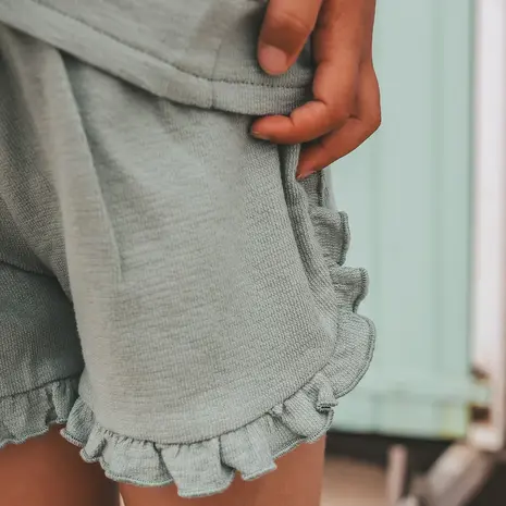 Your Wishes Shorts Ruffle Textured Jersey Ocean